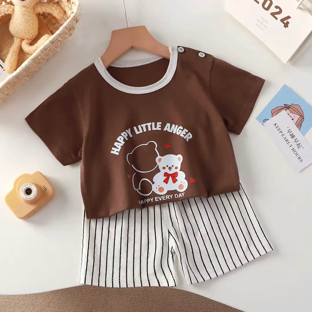 Baby Boys Short Sleeve cotton T-shirt set (t-shirt & pant)