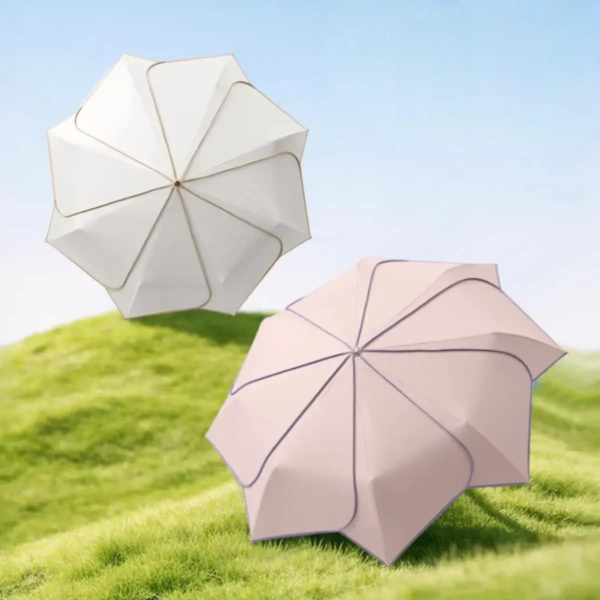 Korean Stylish 8 Ribs Umbrella (Sun & Rain Proff)