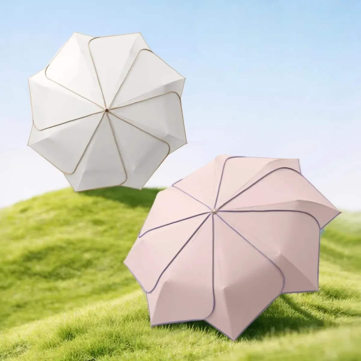 Korean Stylish 8 Ribs Umbrella (Sun & Rain Proff)